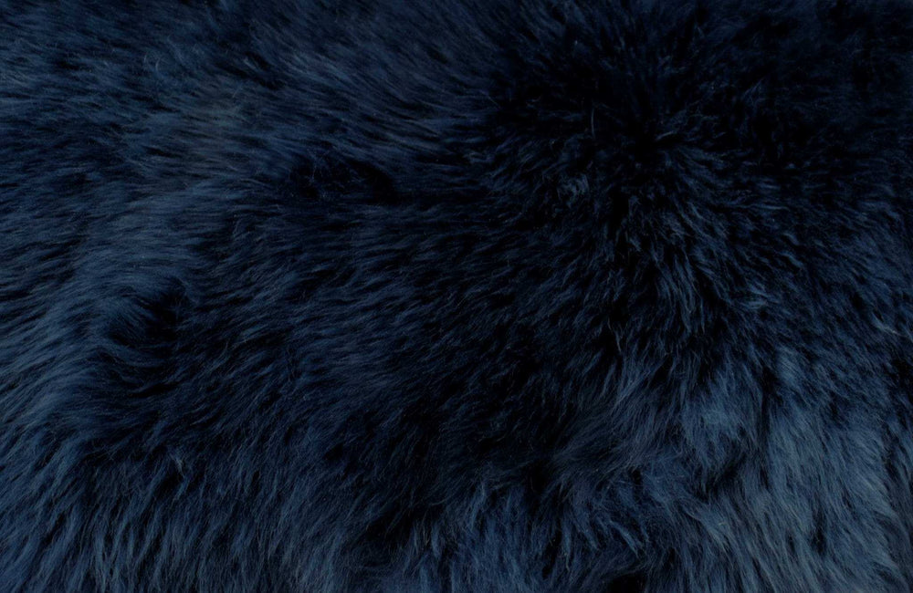 2' X 3' Navy New Zealand Natural Sheepskin Rug - Homeroots - Flyclothing LLC