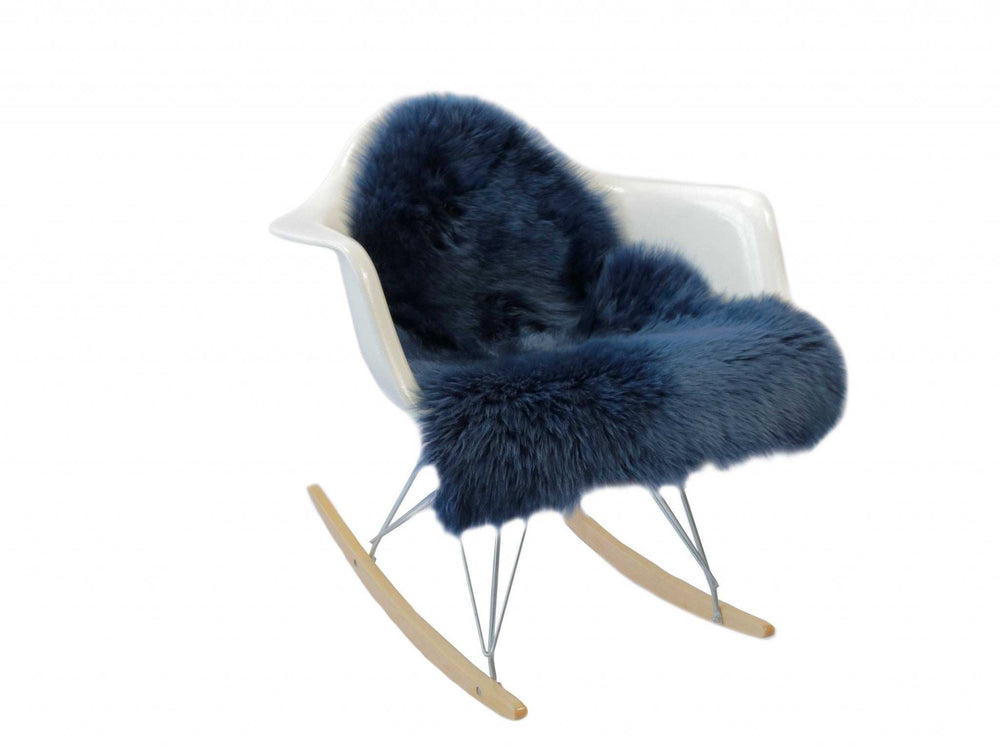 2' X 3' Navy New Zealand Natural Sheepskin Rug - Homeroots - Flyclothing LLC