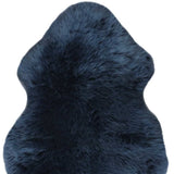2' X 3' Navy New Zealand Natural Sheepskin Rug - Homeroots - Flyclothing LLC