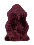 2' X 3' Burgundy New Zealand Natural Sheepskin Rug - Homeroots - Flyclothing LLC