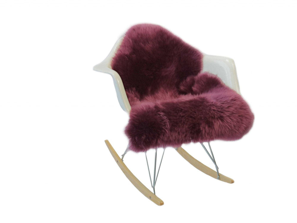 2' X 3' Burgundy New Zealand Natural Sheepskin Rug - Homeroots - Flyclothing LLC