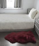 2' X 3' Burgundy New Zealand Natural Sheepskin Rug - Homeroots - Flyclothing LLC