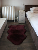 2' X 3' Burgundy New Zealand Natural Sheepskin Rug - Homeroots - Flyclothing LLC