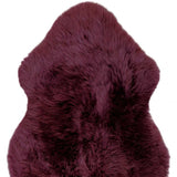 2' X 3' Burgundy New Zealand Natural Sheepskin Rug - Homeroots - Flyclothing LLC