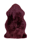 2' X 3' Burgundy New Zealand Natural Sheepskin Rug - Homeroots - Flyclothing LLC