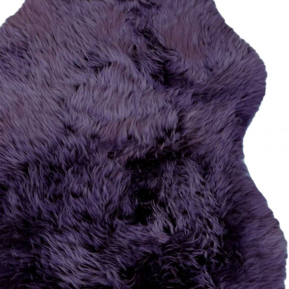 2' X 3' Purple New Zealand Natural Sheepskin Rug - Homeroots - Flyclothing LLC