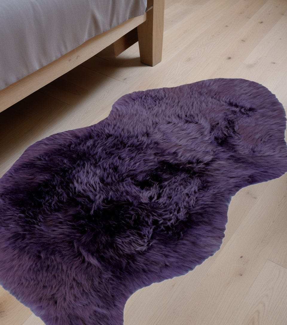 2' X 3' Purple New Zealand Natural Sheepskin Rug - Homeroots - Flyclothing LLC