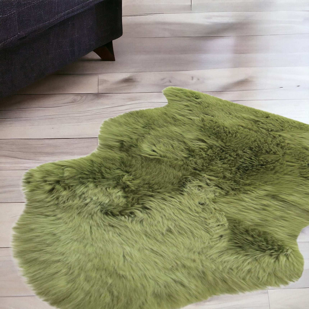 Sage Green New Zealand Natural Sheepskin Rug - Homeroots - Flyclothing LLC