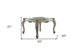 55" Antiqued White Solid Wood And Solid Manufactured Wood Dining Table - Homeroots - Flyclothing LLC