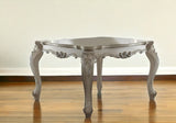 55" Antiqued White Solid Wood And Solid Manufactured Wood Dining Table - Homeroots - Flyclothing LLC