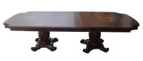 136" Brown Solid Wood And Solid Manufactured Wood Double Pedestal Base Dining Table - Homeroots - Flyclothing LLC