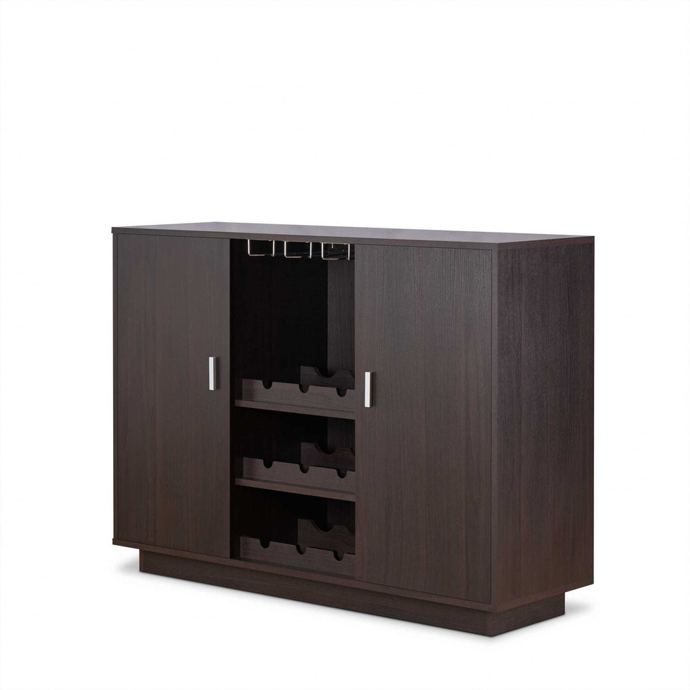 Espresso Wood Finish Wine And Stemware Cabinet - Homeroots - Flyclothing LLC