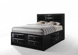 Black Multii-Drawer Wood Platform King Bed With Pull Out Tray - Homeroots - Flyclothing LLC