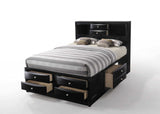 Black Multii-Drawer Wood Platform King Bed With Pull Out Tray - Homeroots - Flyclothing LLC