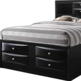 Black Multii-Drawer Wood Platform King Bed With Pull Out Tray - Homeroots - Flyclothing LLC
