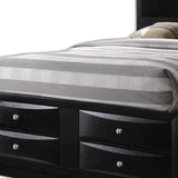 Black Multii-Drawer Wood Platform King Bed With Pull Out Tray - Homeroots - Flyclothing LLC