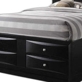 Black Multii-Drawer Wood Platform King Bed With Pull Out Tray - Homeroots - Flyclothing LLC