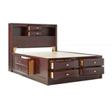 Espresso Multii-Drawer Wood Platform Queen Bed With Pull Out Tray - Homeroots - Flyclothing LLC