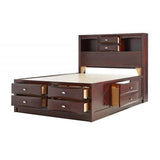Espresso Multii-Drawer Wood Platform Queen Bed With Pull Out Tray - Homeroots - Flyclothing LLC