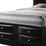 Black Multi-Drawer Queen Bed With Bookcase Headboard - Homeroots - Flyclothing LLC