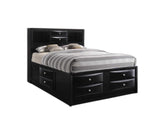 Black Multi-Drawer Queen Bed With Bookcase Headboard - Homeroots - Flyclothing LLC
