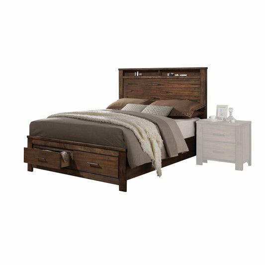 Brown And Black Upholstered Bed - Homeroots - Flyclothing LLC
