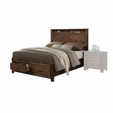 Brown And Black Upholstered Bed - Homeroots - Flyclothing LLC