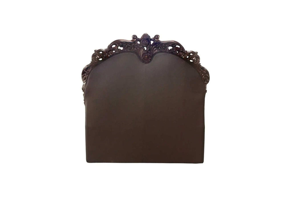 Dark Brown and Cherry Blossom Pink Tufted Upholstered Faux Leather No Bed - Homeroots - Flyclothing LLC