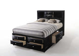 Black Multi-Drawer Wood Platform Full Bed With Pull Out Tray - Homeroots - Flyclothing LLC