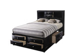 Black Multi-Drawer Wood Platform Full Bed With Pull Out Tray - Homeroots - Flyclothing LLC