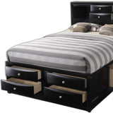 Black Multi-Drawer Wood Platform Full Bed With Pull Out Tray - Homeroots - Flyclothing LLC