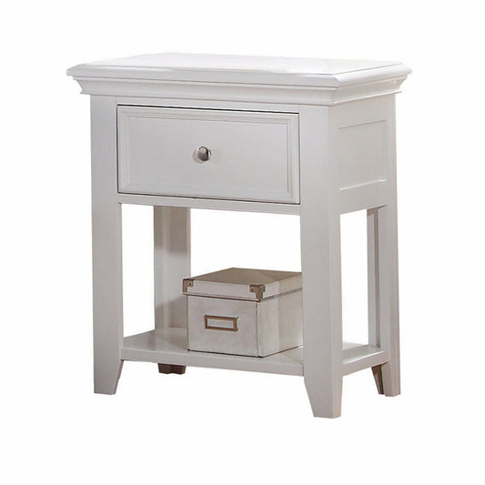 27" White One Drawer Nightstand - Homeroots