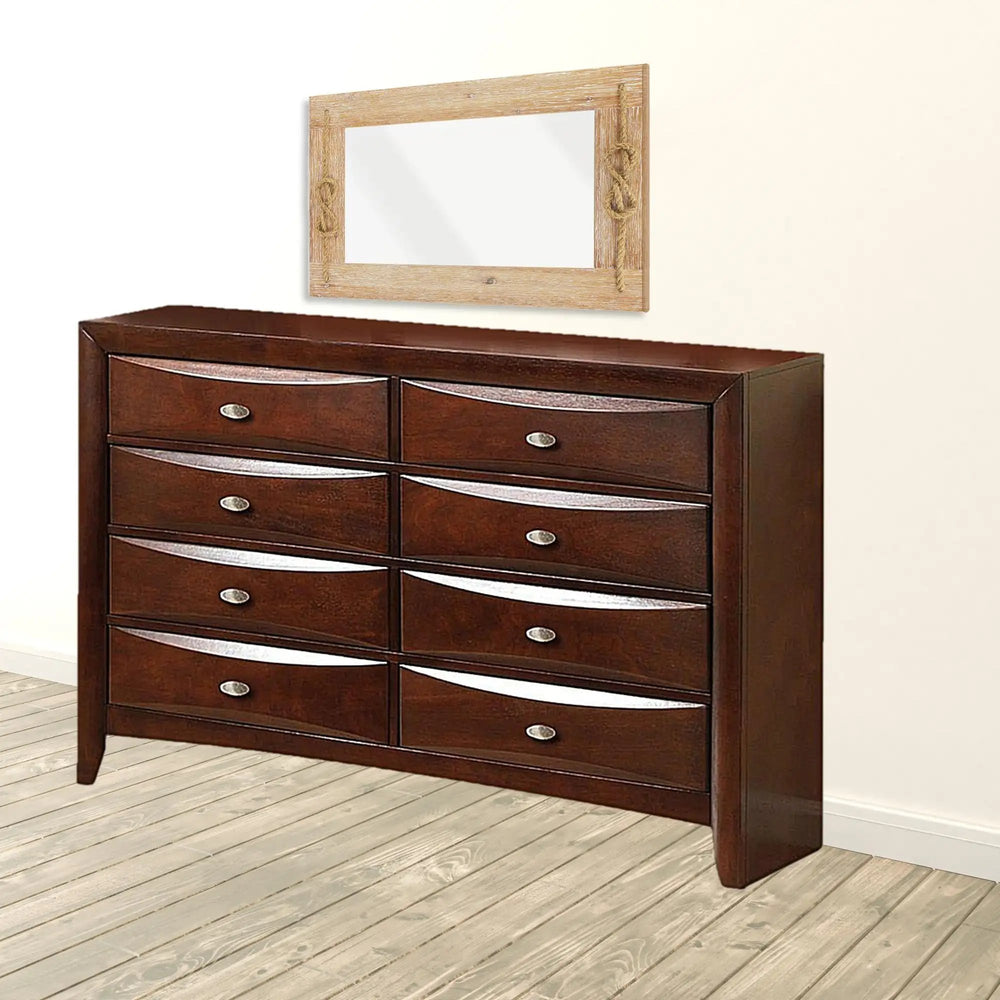 41" Espresso Wood Finish Dresser With 8 Drawers - Homeroots