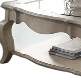 42" Clear And Taupe Glass And Solid Wood Square Coffee Table With Shelf - Homeroots - Flyclothing LLC