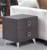 20" Silver And Espresso End Table With Two Drawers - Homeroots