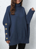 Turtleneck Long Sleeve Sweater - Trendsi - Flyclothing LLC