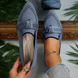 knitted Slip-On Flats with Bow - Trendsi - Flyclothing LLC