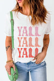 Letter Graphic Round Neck Short Sleeve T-Shirt - Trendsi - Flyclothing LLC