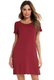 Round Neck Short Sleeve Lounge Dress - Trendsi - Flyclothing LLC