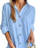 Button Down Long Sleeve Shirt Dress - Trendsi - Flyclothing LLC