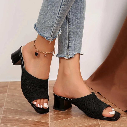 Open Toe Block Heel Sandals - Trendsi - Flyclothing LLC