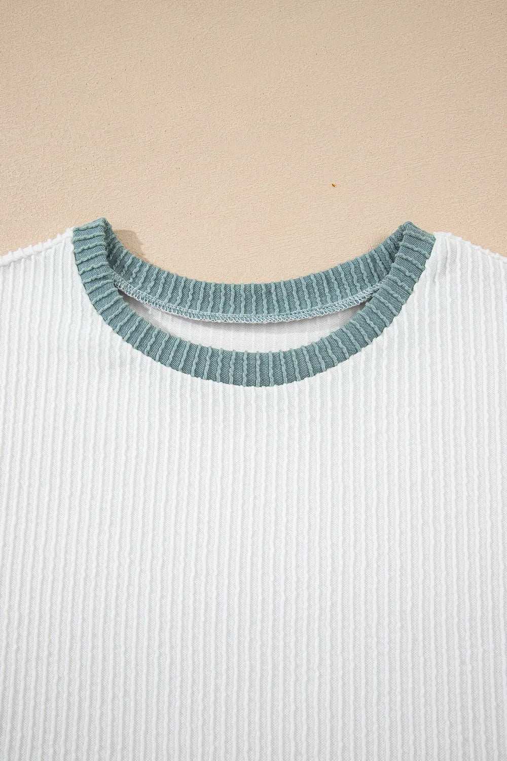 Contrast Trim Ribbed Knit Sleeveless Top - Trendsi - Flyclothing LLC