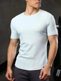 Men's Plus Size Round Neck Short Sleeve T-Shirt - Trendsi - Flyclothing LLC