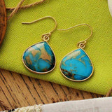18K Gold-Plated Natural Stone Earrings - Trendsi - Flyclothing LLC