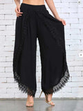 Full Size Lace Detail Wide Leg Pants Plus Size - Trendsi - Flyclothing LLC