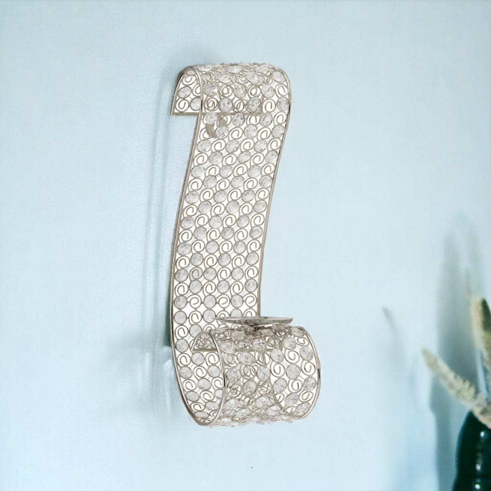 Gold And Faux Crystal Swirling Wall Sconce - Homeroots - Flyclothing LLC