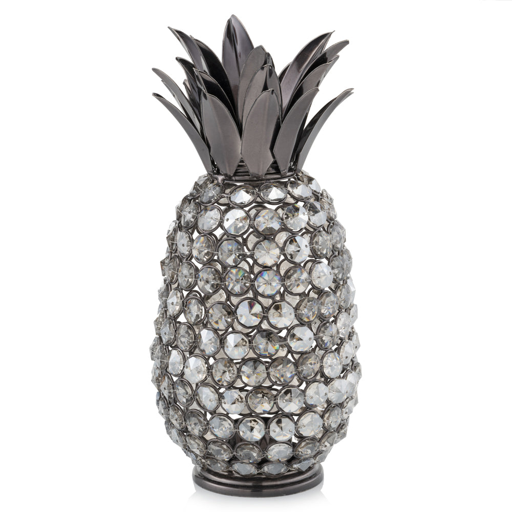 11" Faux Crystal Black And Nickel Pineapple Sculpture - Homeroots - Flyclothing LLC