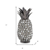 11" Faux Crystal Black And Nickel Pineapple Sculpture - Homeroots - Flyclothing LLC