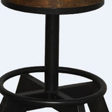 22" Brown And Black Iron Backless Bar Chair - Homeroots