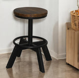 22" Brown And Black Iron Backless Bar Chair - Homeroots